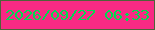 文字の大きさ：4、枠の色：4e6339、背景の色：f82a84、文字の色：01db52 無料ブログパーツのブログ時計