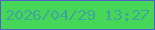 文字の大きさ：2、枠の色：4e63c0、背景の色：46d758、文字の色：3fa59e 無料ブログパーツのブログ時計