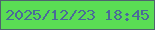 文字の大きさ：2、枠の色：4e646d、背景の色：5add54、文字の色：4a6a99 無料ブログパーツのブログ時計