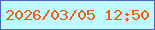 文字の大きさ：2、枠の色：4e65be、背景の色：befbfe、文字の色：f35b0f 無料ブログパーツのブログ時計