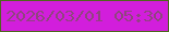 文字の大きさ：4、枠の色：4e671e、背景の色：d21edc、文字の色：8f457e 無料ブログパーツのブログ時計