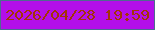 文字の大きさ：2、枠の色：4e6b90、背景の色：b30fe9、文字の色：a33406 無料ブログパーツのブログ時計
