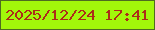文字の大きさ：1、枠の色：4e6c21、背景の色：a2f70a、文字の色：ac2c19 無料ブログパーツのブログ時計