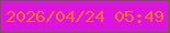 文字の大きさ：5、枠の色：4e6d2f、背景の色：dc14dd、文字の色：f26e2a 無料ブログパーツのブログ時計