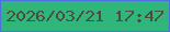 文字の大きさ：2、枠の色：4e6de1、背景の色：30b67a、文字の色：4c4e3c 無料ブログパーツのブログ時計