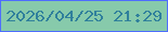 文字の大きさ：3、枠の色：4e6dfd、背景の色：87caab、文字の色：30809c 無料ブログパーツのブログ時計