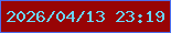 文字の大きさ：5、枠の色：4e6fed、背景の色：980405、文字の色：69d6f8 無料ブログパーツのブログ時計