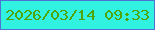 文字の大きさ：4、枠の色：4e71d4、背景の色：31f2e0、文字の色：4fa407 無料ブログパーツのブログ時計