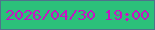文字の大きさ：2、枠の色：4e738b、背景の色：2cc17a、文字の色：c615c2 無料ブログパーツのブログ時計