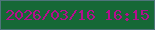 文字の大きさ：1、枠の色：4e747b、背景の色：166836、文字の色：b50e8d 無料ブログパーツのブログ時計