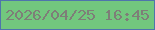 文字の大きさ：1、枠の色：4e75ac、背景の色：72c77e、文字の色：7e7e78 無料ブログパーツのブログ時計