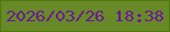 文字の大きさ：4、枠の色：4e780a、背景の色：678928、文字の色：691995 無料ブログパーツのブログ時計