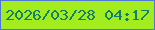 文字の大きさ：4、枠の色：4e78d4、背景の色：a3ed1e、文字の色：117f69 無料ブログパーツのブログ時計
