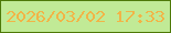 文字の大きさ：5、枠の色：4e7908、背景の色：c1ea96、文字の色：f2b447 無料ブログパーツのブログ時計