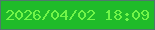 文字の大きさ：3、枠の色：4e796c、背景の色：1fbb29、文字の色：70f548 無料ブログパーツのブログ時計