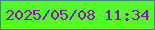 文字の大きさ：3、枠の色：4e7c91、背景の色：54fb2a、文字の色：960cc3 無料ブログパーツのブログ時計