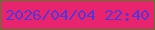 文字の大きさ：5、枠の色：4e7d25、背景の色：e9246e、文字の色：5435d9 無料ブログパーツのブログ時計