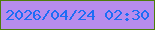 文字の大きさ：2、枠の色：4e7e0a、背景の色：b78ced、文字の色：1e6df5 無料ブログパーツのブログ時計