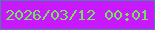 文字の大きさ：3、枠の色：4e7fa8、背景の色：c819fc、文字の色：74e45a 無料ブログパーツのブログ時計