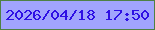 文字の大きさ：5、枠の色：4e8143、背景の色：a1a4fd、文字の色：2e10e4 無料ブログパーツのブログ時計