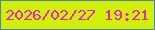 文字の大きさ：5、枠の色：4e86ae、背景の色：d0f009、文字の色：e626c0 無料ブログパーツのブログ時計