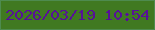 文字の大きさ：3、枠の色：4e8b4f、背景の色：407921、文字の色：571099 無料ブログパーツのブログ時計
