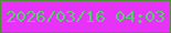 文字の大きさ：2、枠の色：4e8e39、背景の色：e732f8、文字の色：56ce6c 無料ブログパーツのブログ時計