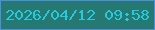 文字の大きさ：2、枠の色：4e8fdb、背景の色：267972、文字の色：27cada 無料ブログパーツのブログ時計