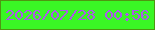 文字の大きさ：1、枠の色：4e9611、背景の色：3af625、文字の色：ac58eb 無料ブログパーツのブログ時計