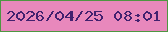 文字の大きさ：3、枠の色：4e9642、背景の色：e888bc、文字の色：42216f 無料ブログパーツのブログ時計