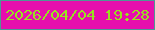 文字の大きさ：1、枠の色：4e9794、背景の色：e60fad、文字の色：96e320 無料ブログパーツのブログ時計
