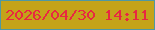 文字の大きさ：2、枠の色：4e98a3、背景の色：c4a319、文字の色：e82841 無料ブログパーツのブログ時計