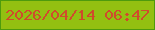 文字の大きさ：5、枠の色：4e9b0d、背景の色：93c011、文字の色：d04b2c 無料ブログパーツのブログ時計