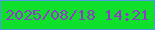 文字の大きさ：5、枠の色：4e9be5、背景の色：0fe02c、文字の色：913ac9 無料ブログパーツのブログ時計