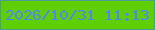 文字の大きさ：2、枠の色：4e9c90、背景の色：5dcf02、文字の色：5385fa 無料ブログパーツのブログ時計