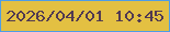 文字の大きさ：3、枠の色：4e9de6、背景の色：e3c042、文字の色：513a52 無料ブログパーツのブログ時計