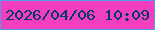 文字の大きさ：1、枠の色：4e9fed、背景の色：f33fbf、文字の色：023b64 無料ブログパーツのブログ時計