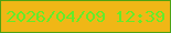 文字の大きさ：5、枠の色：4ea212、背景の色：f0b716、文字の色：64ec29 無料ブログパーツのブログ時計