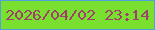 文字の大きさ：3、枠の色：4ea3dd、背景の色：79e02f、文字の色：9f3f6c 無料ブログパーツのブログ時計