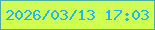 文字の大きさ：3、枠の色：4eaa9c、背景の色：ceff52、文字の色：22b6ee 無料ブログパーツのブログ時計