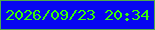 文字の大きさ：4、枠の色：4eab4c、背景の色：0706f2、文字の色：34fe04 無料ブログパーツのブログ時計