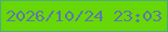文字の大きさ：3、枠の色：4eab7f、背景の色：68d706、文字の色：5c79a8 無料ブログパーツのブログ時計