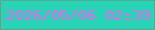 文字の大きさ：1、枠の色：4ead93、背景の色：29d3b5、文字の色：e964ef 無料ブログパーツのブログ時計