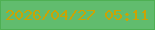 文字の大きさ：1、枠の色：4eb053、背景の色：61bc6e、文字の色：cba304 無料ブログパーツのブログ時計