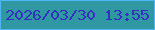 文字の大きさ：5、枠の色：4eb6f6、背景の色：2f98a3、文字の色：3031bc 無料ブログパーツのブログ時計