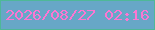 文字の大きさ：5、枠の色：4eb898、背景の色：67a7c7、文字の色：fc76d2 無料ブログパーツのブログ時計