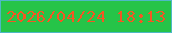 文字の大きさ：4、枠の色：4eb8c5、背景の色：26c448、文字の色：f65524 無料ブログパーツのブログ時計