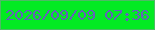 文字の大きさ：1、枠の色：4eba65、背景の色：03ea23、文字の色：6361ba 無料ブログパーツのブログ時計