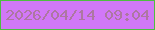 文字の大きさ：5、枠の色：4ebe41、背景の色：d178f7、文字の色：ad77a1 無料ブログパーツのブログ時計
