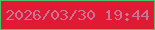 文字の大きさ：5、枠の色：4ec068、背景の色：e11a33、文字の色：c67798 無料ブログパーツのブログ時計